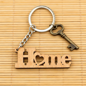 Wooden Digital Photo Keychain with Heart Cutout-Eco-Friendly UV Printed Home Gift for Housewarming & Family Occasions