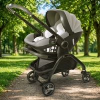 Poussette de sécurité pour bébé Kidilo, pliable, avec cadre en alliage d'aluminium, portable, pour voyage, avec coussin de sécurité