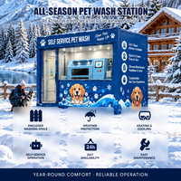 Kiosque de lavage pour chiens, station de toilettage automatique en libre-service pour animaux de compagnie, équipement de bain pour chiens imperméable en plein air