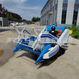 Mini-moissonneuse-batteuse 4LZ-1.05A 15 CV pour céréales, blé, riz, type chenillé agricole - Product Image 1