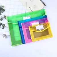 Carpeta de plástico A3, A4, A5, FC, colorida, para documentos, con cierre a presión y bolsillo