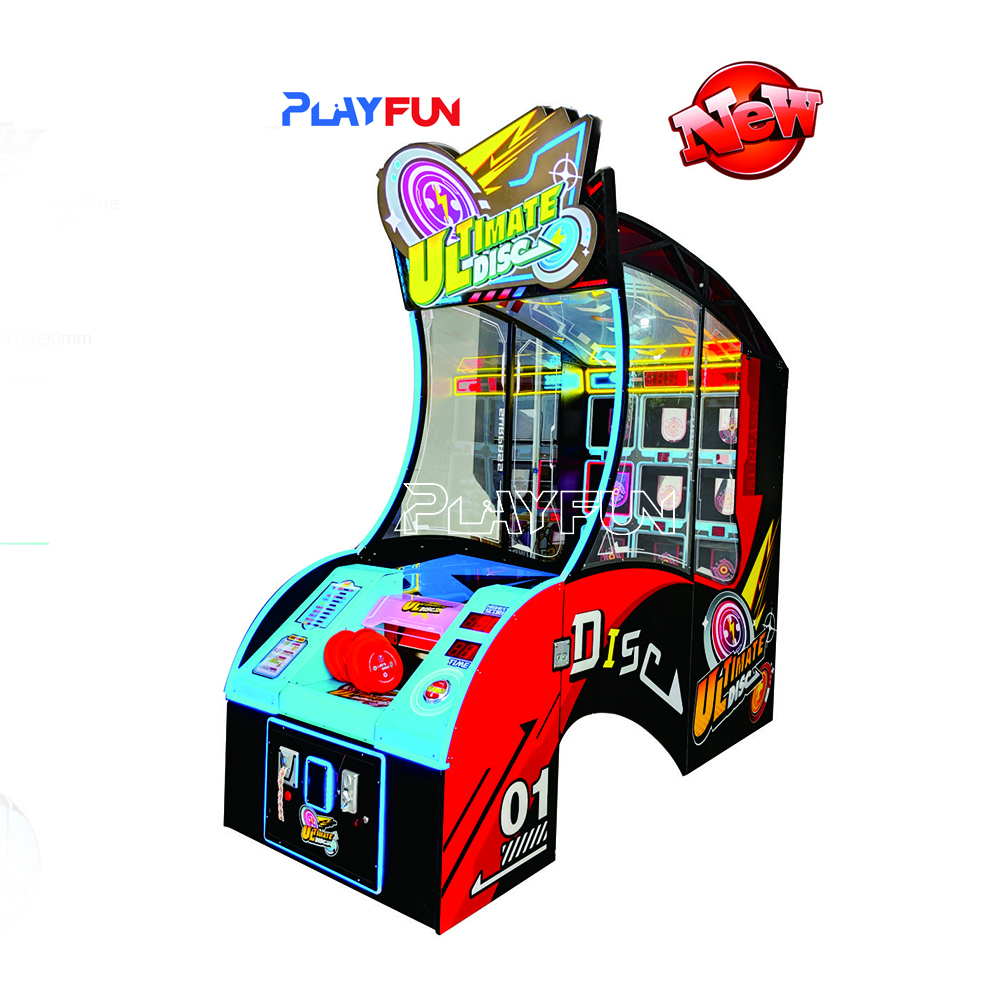 Playfun Hot Sale Kids Amusement Equipment Throwing Ultimate Disc Ticket Carnival Redemption Game Machine