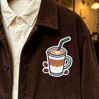 Patch brodé personnalisé en gros pour les amateurs de café, badges en tissu tendance, appliques thermocollantes brodées sur mesure