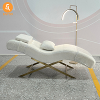 Lit de Salon en Forme de S pour Extensions de Cils, Manucure, Soins du Visage et Microblading