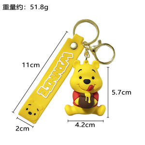 Portachiavi <span class=keywords><strong>Winnie</strong></span> <span class=keywords><strong>the</strong></span> <span class=keywords><strong>Pooh</strong></span>, Figura Cartoon, Clip per Borsa, Portachiavi per Auto, Regalo - Product Image 5