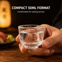 Verre à saké japonais martelé de 50 ml, mini verre à shot transparent pour Soju, Baijiu, Tequila, liqueurs, bar, restaurant
