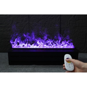 <span class=keywords><strong>Cheminée</strong></span> électrique à vapeur d'eau 3D à flamme <span class=keywords><strong>LED</strong></span> multicolore réglable et personnalisable de 50 cm, avec application, en promotion - Product Image 5