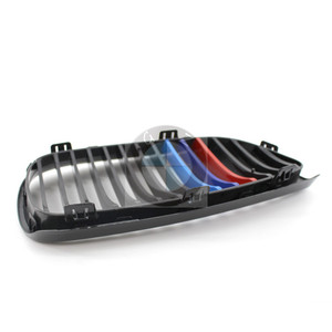 Parrilla BMW E92 E93 estilo M tricolor negro brillante con entrada de aire para parachoques delantero, para Serie 3 Coupé 2006-2009 - Product Image 4