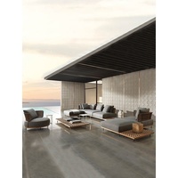 Ensemble de canapés en rotin de style nordique pour l'extérieur avec table basse de jardin pour cour ouverte, modèle 68468, mobilier de villa