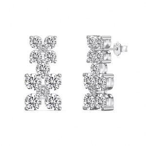 Dylam New Designer Jewelry Classic Design Rhodium 18K Gold Plated Hypoallergenic S925 Silver 5A Zirconia Flower <b>Stud</b> <b>Earrings</b> - Product Image 1