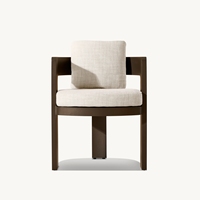 BRONTE Nouveau Design Usine Vente à Chaud Style Meilleur Prix Coussin Rembourré en Aluminium Fauteuils de Salle à Manger Sans Bras avec Cadre en Métal