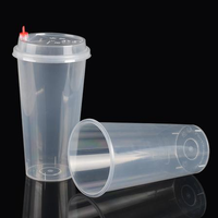 Gobelet en plastique rigide PP de qualité alimentaire SP5270 avec couvercle, impression personnalisée, transparent, sablé, jetable, pour bubble tea, taille personnalisée