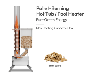Poêle à fusées à granulés de bois sans fumée pour l'extérieur, chauffage au bois pour piscines hors sol et gonflables - Product Image 2