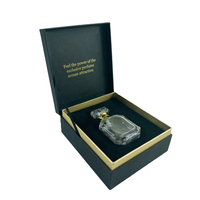 Emballage de boîte-cadeau en papier de parfum de luxe noir personnalisé Emballage de boîte de parfum noir fantaisie de 30ml