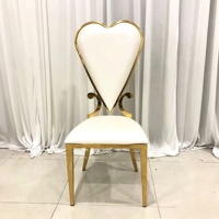 Tables et chaises de banquet pour hôtels et mariages, vente en gros d'usine, avec acier inoxydable en forme de cœur