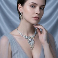 Ensemble collier et boucles d'oreilles TIANSHE Europe Amérique pour femmes, accessoires de mode vintage haut de gamme, vente en gros