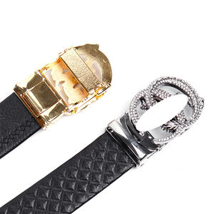 حزام رجالي من الجلد الطبيعي بتصميم مميز مع إبزيم مزدوج على شكل حرف G، مصنوع من جلد البقر الأصلي للرجال - Product Image 5