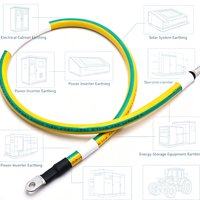 Harnais de câblage de mise à la terre jaune-vert personnalisé avec borne à anneau pour onduleur, équipement solaire et électrique