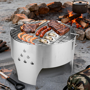 EU Portable Stainless Steel <b>BBQ</b> for Camping Small Charcoal Windproof <b>Foldable</b> Outdoor <b>BBQ</b> - Product Image 3