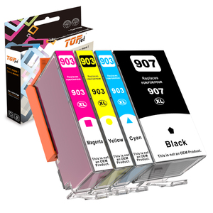 Topjet <span class=keywords><strong>903</strong></span> 907 907XL 903XL cartouche d'encre couleur Compatible pour imprimante <span class=keywords><strong>HP</strong></span> HP903 hp907 OfficeJet Pro 6960 6970 6950 - Product Image 1