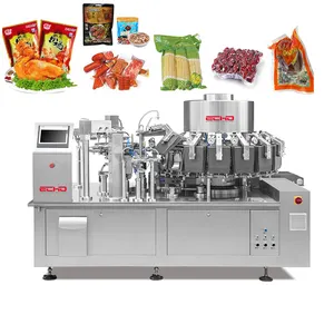 Multifunctionele Automatische Voedsel Sandwich Plakjes Citroen Fruit Droge Maïs Vlokken Snack Effen Vacuüm Verpakking Machine