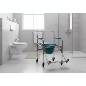 Chaise de toilette à roulettes la plus vendue – Chaise de toilette à roulement fluide, siège confortable, durable, design portable, emballage en vrac - Product Image 2