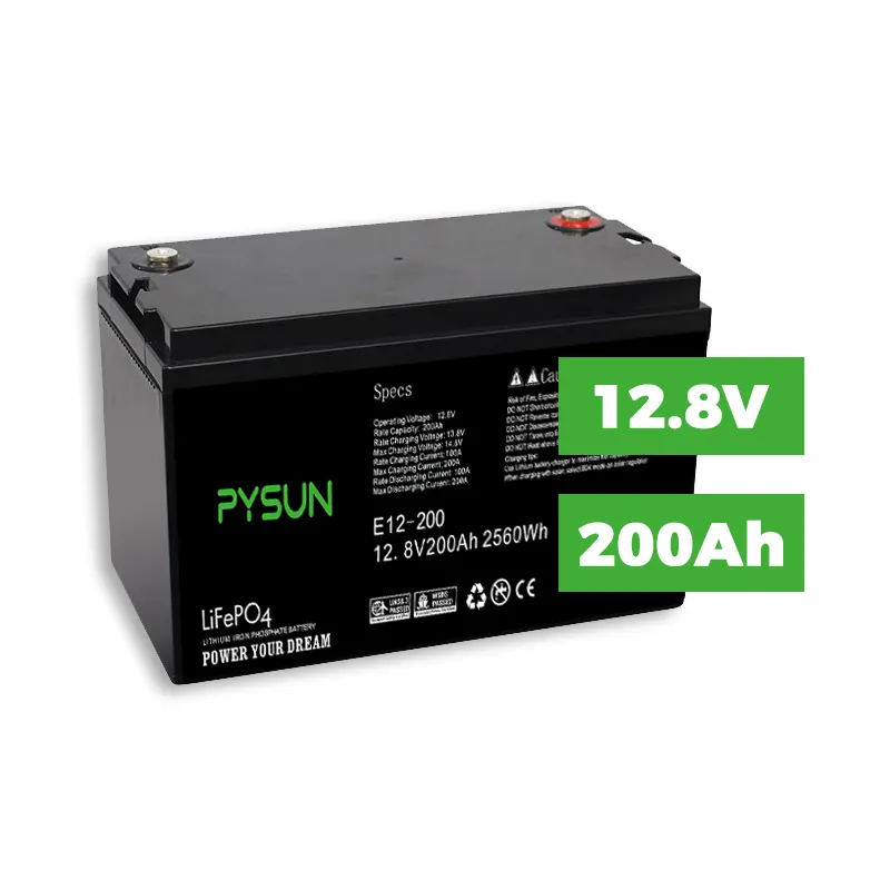 Bateria AGM de ciclo profundo 12 volts 12.8V 100ah 150ah 200ah Bateria de íon de lítio Lifepo4 para armazenamento de energia solar e uso em empilhadeiras