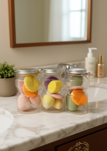 Facial Sponge Set 5 X 192 Happy Bottle Flower Nest 3+2 Puff Combo Non Latex Washable Makeup Tools - Product Image 2