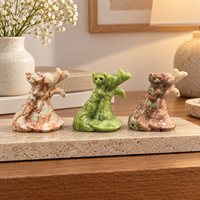 Figurine de chat en cristal sculpté, mignonne, faite à la main, décoration animale en pierre pour la maison, le bureau, collection ou cadeau