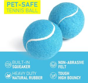 Eco-Friendly Dog Toy Ball Custom Logo Simple Style Squeaky Rubber Chew Interactive Exercise <b>Biting</b> Tennis Dog Outdoor Training - Product Image 4