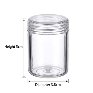 Petit pot de rangement <span class=keywords><strong>transparent</strong></span> 3,8x5cm, pot en plastique <span class=keywords><strong>transparent</strong></span> pour paillettes et perles, flacon échantillon vide durable pour le bricolage - Product Image 3