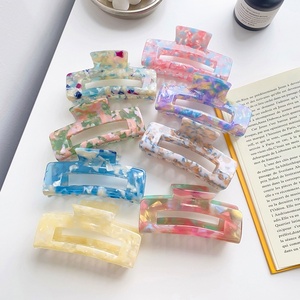 Pinza de <span class=keywords><strong>pelo</strong></span> con estampado de leopardo y garra de cabeza acetica grande coreana, Clip Retro de 10,5 cm, Clip de tiburón, accesorios para el cabello - Product Image 2