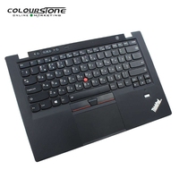Papan ketik Laptop RU baru, papan ketik Laptop X1 Tablet bantalan sentuh lampu belakang penutup C Keyboard Laptop Rusia