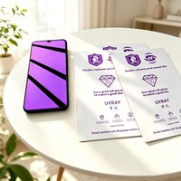 Películas Protectoras de Pantalla con Efecto Espejo de Luz Púrpura Fonlyu, Material para Cortar Láminas de Hidrogel EPU para Cualquier Máquina de Corte
