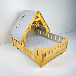 새로운 디자인 접이식 펠트 고양이 은신처 실내 고양이 집 장난감 포함 편안한 고양이 침대 - Product Image 1