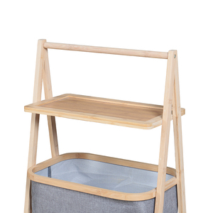Étagères de salle de bain multifonctionnelles à 3 niveaux, mobiles, en bambou, panier de rangement - Product Image 4