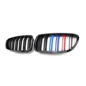 Nouveau produit grilles à double lamelles pour BMW série 5 F10 F18 2010-2017 ABS matériel M couleurs Grille