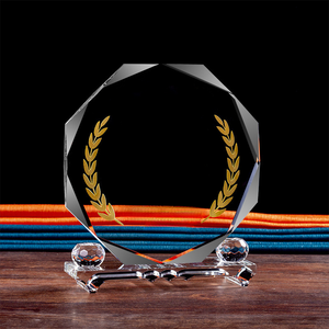 Honor of Crystal Octogone <span class=keywords><strong>Plaque</strong></span> en verre vierge Awards K9 Trophée en cristal personnalisé avec double base transparente - Product Image 5