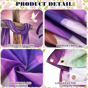 ป้ายตกแต่งประตูโ<span class=keywords><strong>ร</strong></span>งรถลาย "พระเ<span class=keywords><strong>ย</strong></span>ซูท<span class=keywords><strong>ร</strong></span>งฟื้นคืนชีพ" สำหรับเทศกาลอีสเตอ<span class=keywords><strong>ร</strong></span>์ ขนาดใหญ่ ฉากหลังอีสเตอร์แสนสุข สำหรับตกแต่งบ้านในฤดูใบไม้ผลิ ใช้ได้ทั้งภา<span class=keywords><strong>ย</strong></span>ในและภายนอกอาคา<span class=keywords><strong>ร</strong></span> สำหรับงานปาร์ตี้ - Product Image 6