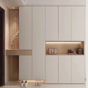 Armoires d'entrée, armoires à chaussures et penderies murales personnalisables, de style moderne, légères et luxueuses - Product Image 1