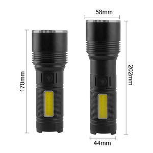 Torcia LED Laser Bianca Zoomabile Ricaricabile USB-C con Luce Laterale COB e Indicatore di Carica, Professionale per Ricerca e Soccorso, Tattica per Esterni - Product Image 6