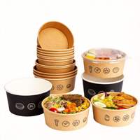 Assiettes et bols en papier personnalisés de 16 oz, 26 oz, 32 oz, boîtes à pâtes, nouilles chinoises, kebab, doner, emballages alimentaires à emporter