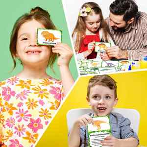 Juguetes de Actividades para Niños, Regalos de Dinosaurios, Animales, Colores, Formas, Tarjetas Cognitivas, Materiales Didácticos, Tarjetas Educativas - Product Image 5