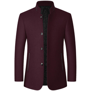 Winter mode Einfache Herren Woll jacke Herren kragen Herren mittleren Alters Vater beladene Woll jacke - Product Image 1