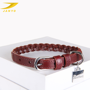 JANYO Neues Design Phantasie Mode 5 Farbe 100% Echt leder Schmuck Nieten Platte Hunde halsband - Product Image 3