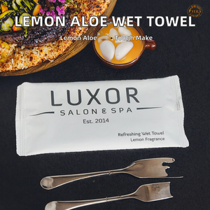 Paquet individuel personnalisé de lingettes nettoyantes humides pour les mains de restaurant Serviette unique chaude et froide au parfum de <span class=keywords><strong>citron</strong></span> et d'aloès rafraîchissante - Product Image 3