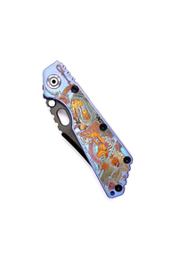Couteau de camping de précision C-031, lame en alliage de titane de qualité DIY, bord plat, épaisseur 0,09 mm, manche en titane, double revêtement DLC - Product Image 5