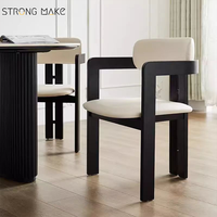 Foshan Design européen Table à manger d'intérieur nordique en bois noir meubles de chambre chaises en bois massif pour Table à manger