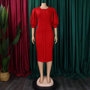 Nuevo Vestido de <span class=keywords><strong>Mujer</strong></span> 2026, Estilo Verano, Mangas Abullonadas, Elegante, Talla Grande - Product Image 4