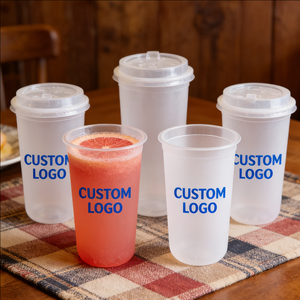 แก้วพลาสติก PP แบบใช้ครั้งเดียว ผนังเดี่ยว ขนาด 12 ออนซ์ 14 ออนซ์ เส้นผ่านศูนย์กลาง 90 มม.  รับทำโลโก้ สำหรับน้ำผลไม้และกาแฟ - Product Image 5